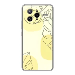 Силиконовый чехол с принтом в цветах на Xiaomi POCO F7 Ultra (Желтая монстера арт)