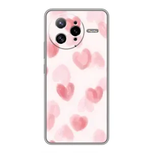 Чохол з розовим принтом для Xiaomi POCO F7 Ultra (Рожеві сердечки)