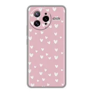 Чохол з розовим принтом для Xiaomi POCO F7 Ultra (Сердечки на рожевому)