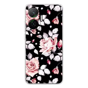 Чехлы с Цветами для Xiaomi POCO F7 (VPrint) (Цветочки на черном)