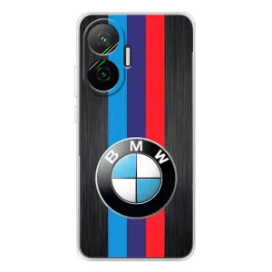 Чехол для Поко Ф7 - с принтом БМВ (AlphaPrint) (Лого BMW)