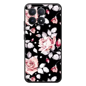 Чехлы с Цветами для Xiaomi Poco F8 Pro (VPrint) (Цветочки на черном)