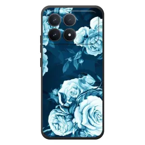 Чехлы (ART) Цветы на Xiaomi Poco F8 Pro (VPrint) (Голубые Бутоны)