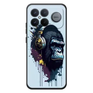 Чехол с Обезьянами Xiaomi Poco F8 Ultra - (AlphaPrint) (Горилла в наушниках)