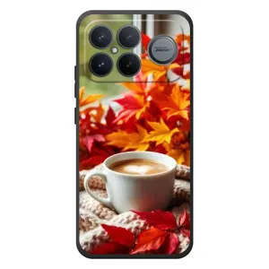 Чехол с уникальным дизайном «Осень с кофе» для Xiaomi Poco F8 Ultra (Кофе и листья)
