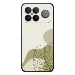 Силиконовый чехол с принтом в цветах на Xiaomi Poco F8 Ultra (Зеленая монстера дизайн)