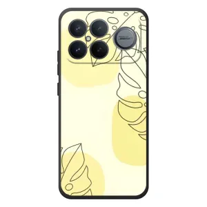 Силиконовый чехол с принтом в цветах на Xiaomi Poco F8 Ultra (Желтая монстера арт)