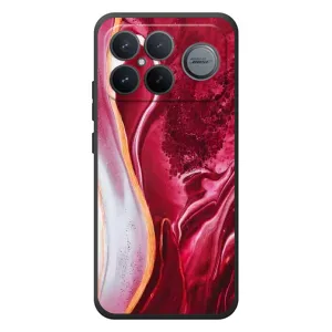 Чехол для :Xiaomi Поко F8 Ультра - с принтом (Дизайнерские) (AlphaPrint) (Мрамор красный)