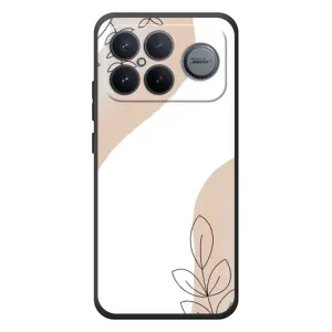 Силиконовый чехол с принтом в цветах на Xiaomi Poco F8 Ultra (Нюдовая веточка абстракция)