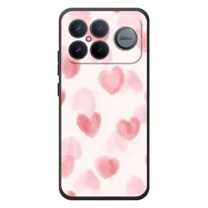Чехол с розовым рисунком для Xiaomi Poco F8 Ultra (Розовые сердечки)