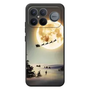 Новогодние, Праздничные Чехлы для Xiaomi Poco F8 Ultra - 2024 год (Санта на луне)