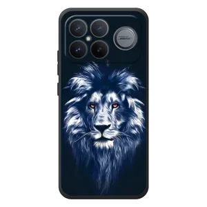 Чехол со Львом для Xiaomi Poco F8 Ultra (VPrint) (Синий Лев)