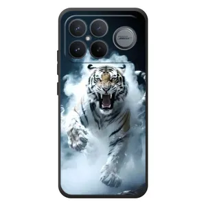Чохол з картинкою 'Хижаки' для Xiaomi Poco F8 Ultra (Білий тигр у диму)