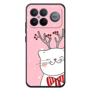 Новогодние Чехлы для :Xiaomi Поко F8 Ультра (VPrint) (Зимний кот)