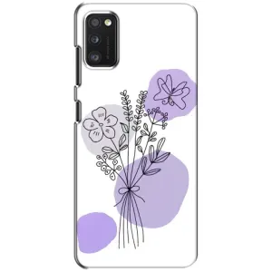 Силконовий чохол з принтом в квітах на Xiaomi POCO M3 Pro (4G/5G) (Букет фіолетова абстракція)
