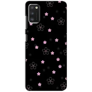 Чехол с розовым рисунком для Xiaomi POCO M3 Pro (4G/5G) (Розовые цветы на черном)