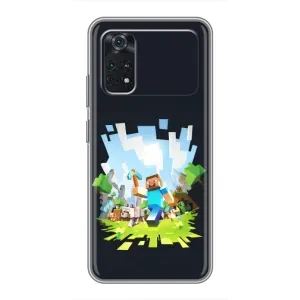Чохол Майнкрафт на Xiaomi POCO M4 Pro 5G (AlphaPrint) Minecraft (персонажі Minecraft)