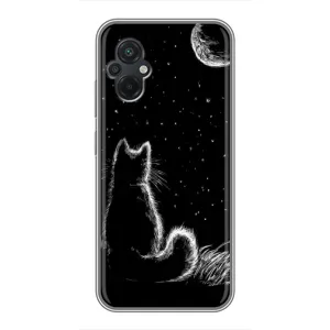 Чохол з принтом «Котик і місяць» для Xiaomi POCO M5