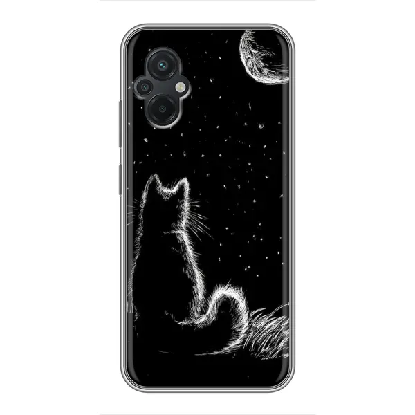 Чохол з принтом «Котик і місяць» для Xiaomi POCO M5