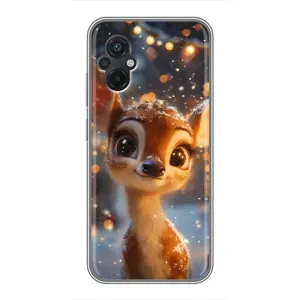 Яскравий чохол для Xiaomi POCO M5 з Зимові Оленята (Оленятко серед гірлянд)
