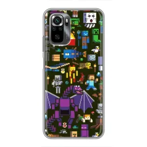Чехол Майнкрафт на Xiaomi POCO M5s (AlphaPrint) Minecraft (Коллаж Майнкрафт)