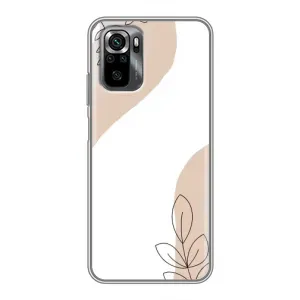 Силиконовый чехол с принтом в цветах на Xiaomi POCO M5s (Нюдовая веточка абстракция)