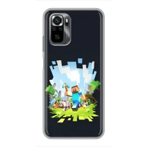Чехол Майнкрафт на Xiaomi POCO M5s (AlphaPrint) Minecraft (персонажи Minecraft)