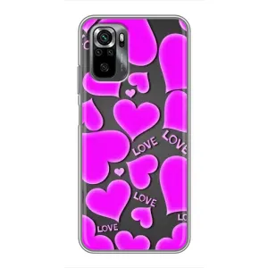 Чехлы для любимой на Ксіаомі ПОКО М5с (VPrint) (Pink hearts)