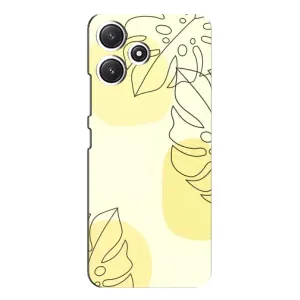 Силиконовый чехол с принтом в цветах на Xiaomi POCO M6 Pro (5G) (Желтая монстера арт)