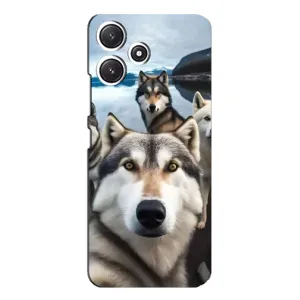 Чохол з Хаскі Xiaomi POCO M6 Pro (5G) - (AlphaPrint) (Селфі Хаскі)