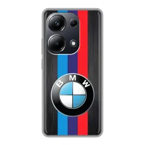 Чехол для Поко М6 Про - с принтом БМВ (AlphaPrint) (Лого BMW)