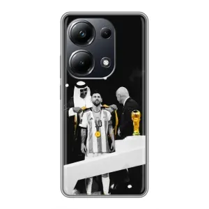 Чехлы для Xiaomi POCO M6 Pro (Leo чемпион) (AlphaPrint) (Месси в накидке)