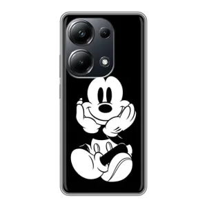 Эксклюзивный чехол для Xiaomi POCO M6 Pro (AlphaPrint - Мультяшные) (Микки на черном)