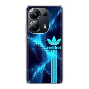 Чехлы Адидас для Xiaomi POCO M6 Pro (AlphaPrint) (Синий Адидас)
