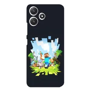 Чехол Майнкрафт на Xiaomi POCO M6 (AlphaPrint) Minecraft (персонажи Minecraft)