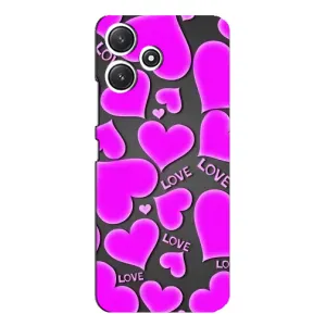 Чехлы для любимой на Сяоми Поко М6 (VPrint) (Pink hearts)