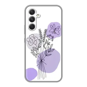 Силиконовый чехол с принтом в цветах на Xiaomi Poco M7 Plus (Букет фиолетовая абстракция)