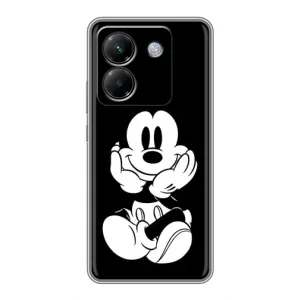 Эксклюзивный чехол для Xiaomi Poco M7 Pro 5G (AlphaPrint - Мультяшные) (Микки на черном)
