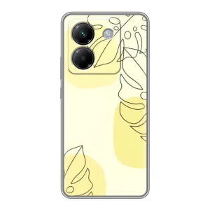 Силиконовый чехол с принтом в цветах на Xiaomi Poco M7 Pro 5G (Желтая монстера арт)