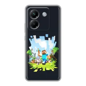 Чохол Майнкрафт на Xiaomi Poco M7 Pro 5G (AlphaPrint) Minecraft (персонажі Minecraft)