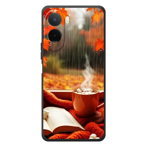Чехол с принтом «Кофе и дождь» для Xiaomi POCO M7