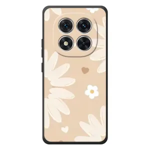 Чехол с цветочным принтом на KSiaomi Pcco M8 Pro (Бежевые цветы)