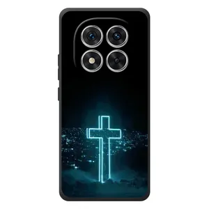 Чехол для Xiaomi Poco M8 Pro (AlphaPrint) - (Христианские) (Крест и город)