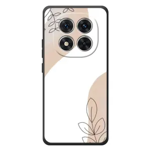 Силиконовый чехол с принтом в цветах на Xiaomi Poco M8 Pro (Нюдовая веточка абстракция)