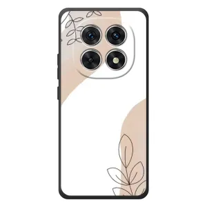 Силиконовый чехол с принтом в цветах на Xiaomi Poco M8 (Нюдовая веточка абстракция)