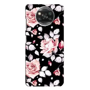 Чехлы с Цветами для Xiaomi POCO X3 Pro (VPrint) (Цветочки на черном)