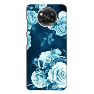 Чехлы (ART) Цветы на Xiaomi POCO X3 Pro (VPrint) (Голубые Бутоны)
