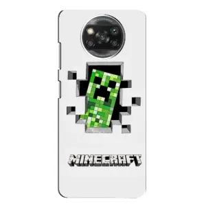 Чехол Майнкрафт на Xiaomi POCO X3 Pro (AlphaPrint) Minecraft (крипер Майнкрафт)