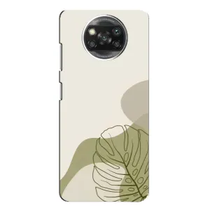 Силиконовый чехол с принтом в цветах на Xiaomi POCO X3 Pro (Зеленая монстера дизайн)