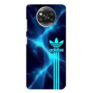 Чехлы Адидас для Xiaomi POCO X3 Pro (AlphaPrint) (Синий Адидас)